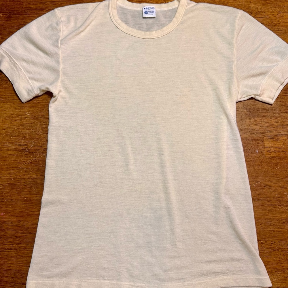 Ragno Crew Neck Short Sleeve Virgin Wool Shirt